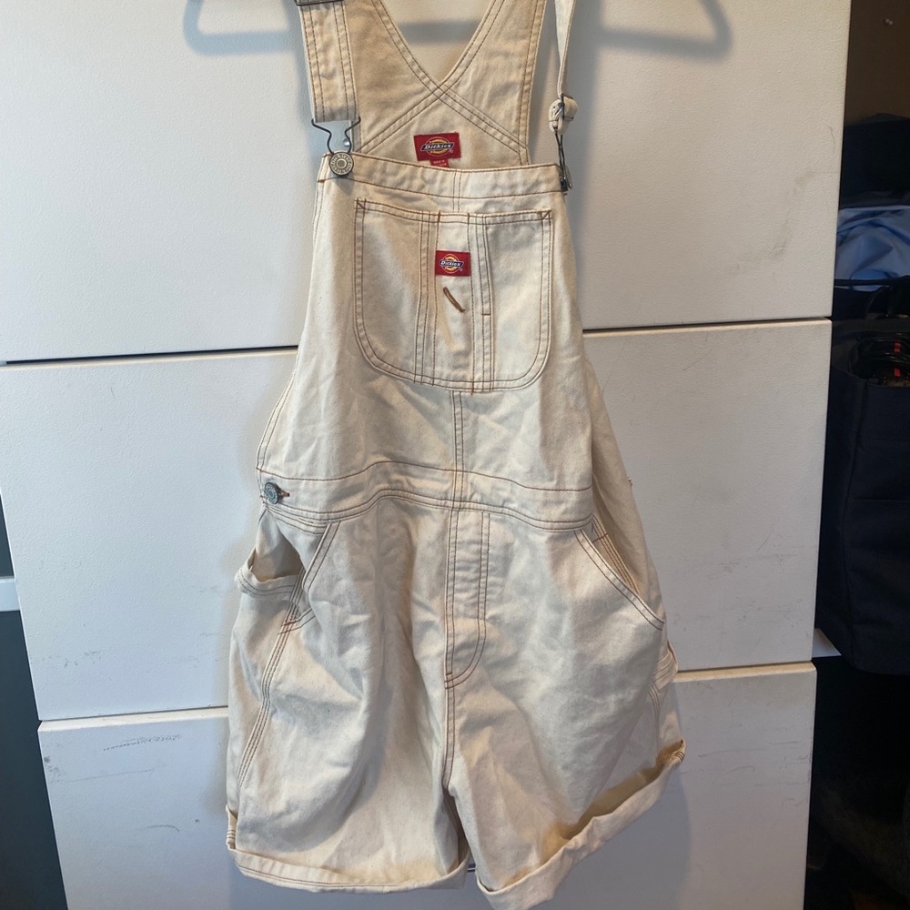 Dickies White Overall Shorts